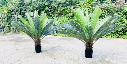 FAUX FERN TREES, a pair, potted 110cm H (2)
