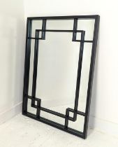 WALL MIRROR, Art Deco style, black ash frame, 80cm x 111cm.