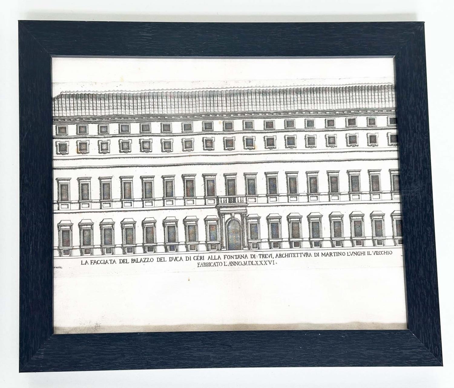 ARCHITECTURAL PRINTS, a set of four, early Italian architecture prints, each 40cm x 30cm. (4) - Image 3 of 10
