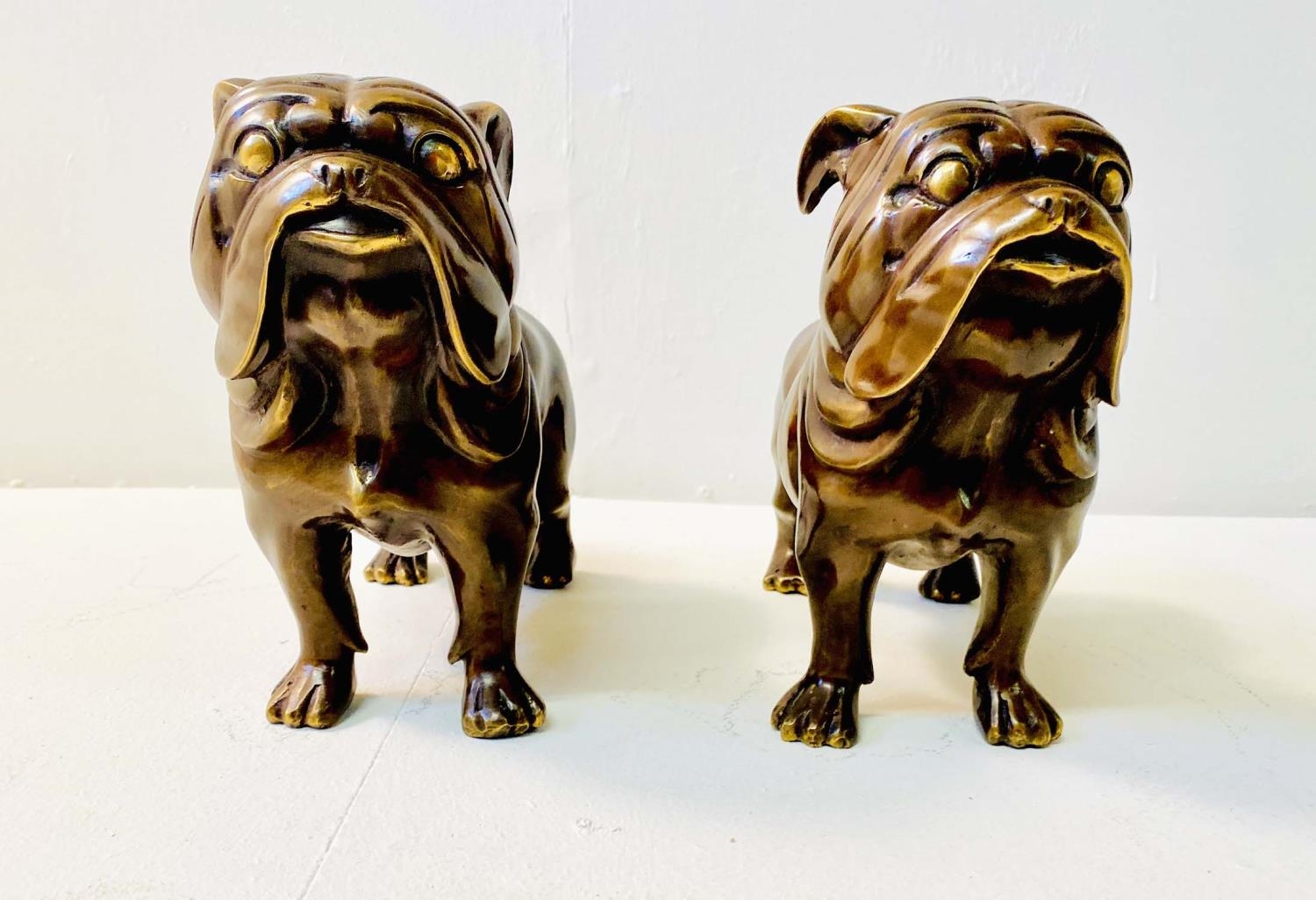 BULLDOGS, a pair, in bronze, 29cm H x 38cm L (2) - Image 3 of 4