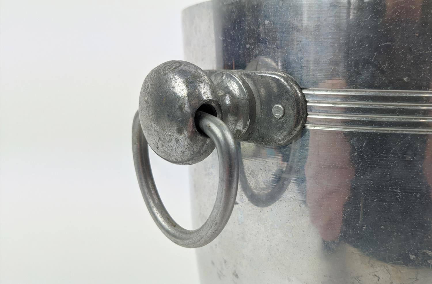 VINTAGE MOET AND CHANDON ALUMINIUM ICE BUCKET, twin handled form, 1980's, 22cm H. - Image 5 of 7