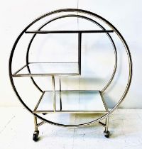 COCKTAIL TROLLEY, French art deco style, 93cm x 82cm x 37cm.