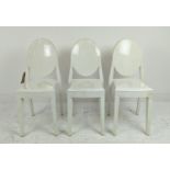 KARTELL VICTORIA GHOST CHAIRS, a set of three, by Philippe Starck, 90cm H x 39cnm x 48cm. (3)