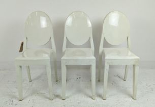 KARTELL VICTORIA GHOST CHAIRS, a set of three, by Philippe Starck, 90cm H x 39cnm x 48cm. (3)