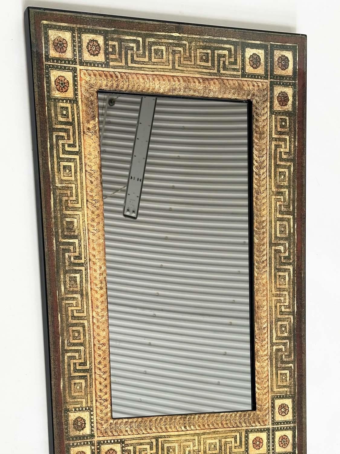 WALL MIRROR, rectangular Greek key laminated frame, 91cm H x 61cm W. - Image 5 of 7