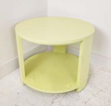 JULIAN CHICHESTER 'TRIBECA' YELLOW LACQUERED SIDE TABLE, 60cm W x 47cm D.