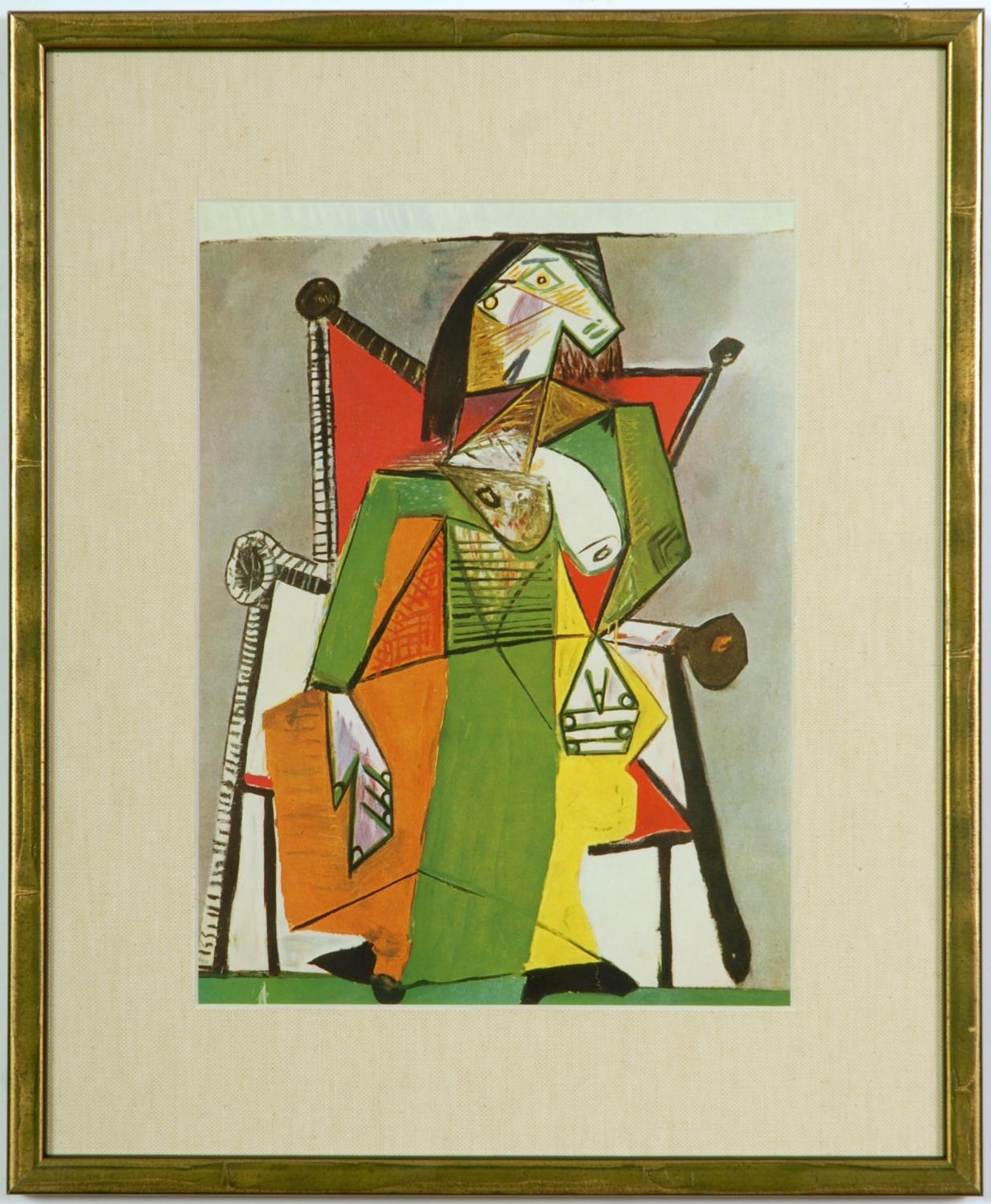 AFTER PABLO PICASSO, Femme Assise, a set of four off set lithographs, linen moutboard, various - Image 4 of 5