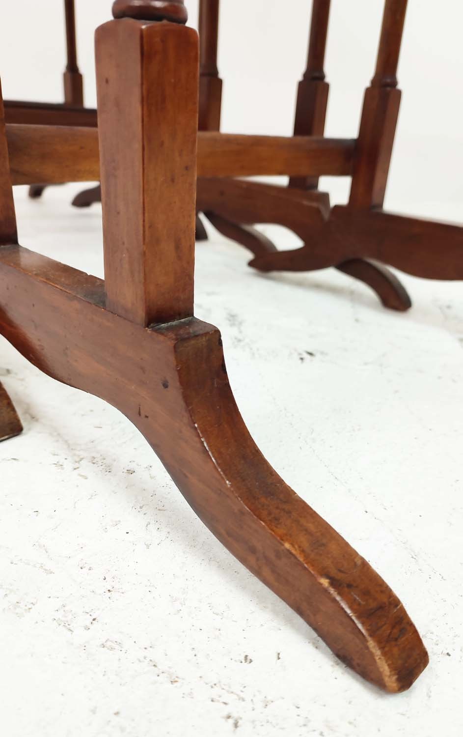 QUARTETTO TABLES, four, early 20th century Regency style mahogany on faux bamboo supports, largest - Image 5 of 5