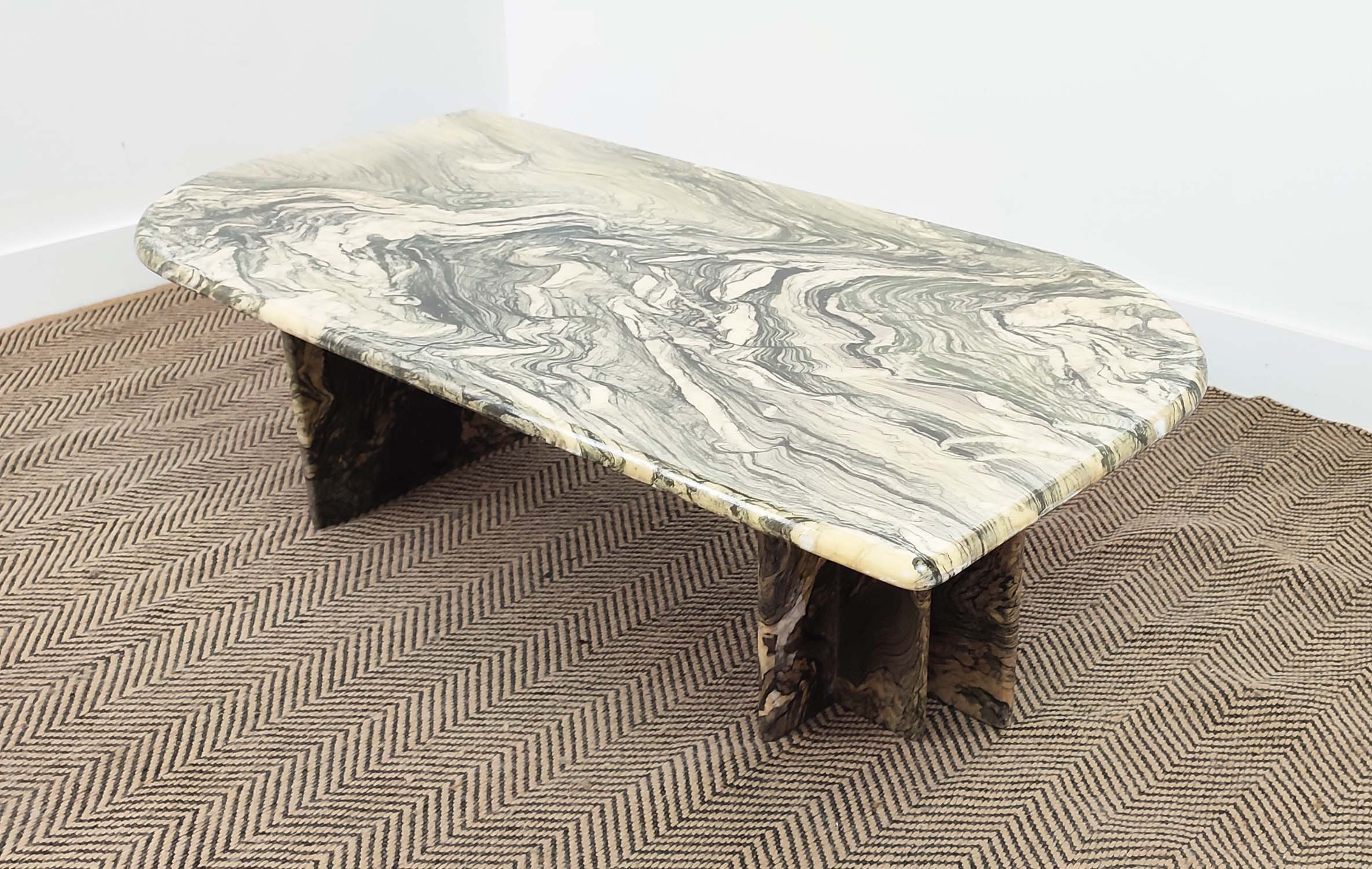COFFEE TABLE,1970s Italian marble, 37cm H x 123cm x 64cm.
