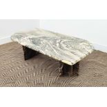 COFFEE TABLE,1970s Italian marble, 37cm H x 123cm x 64cm.