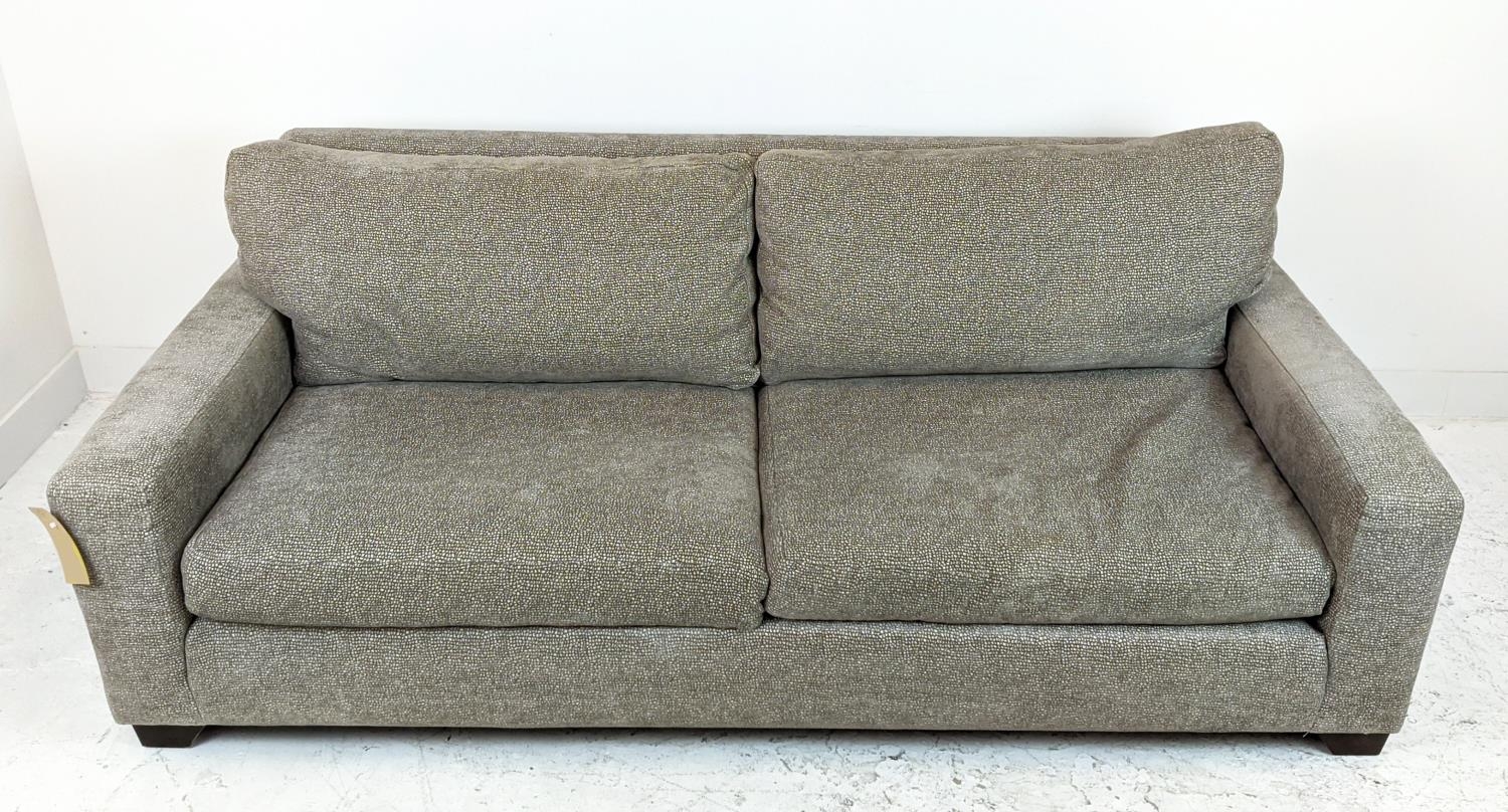 KINGCOME TEXAS SOFA, two seater, in patterned light brown upholstery, 207cm W x 76cm H x 96cm D. - Image 2 of 7