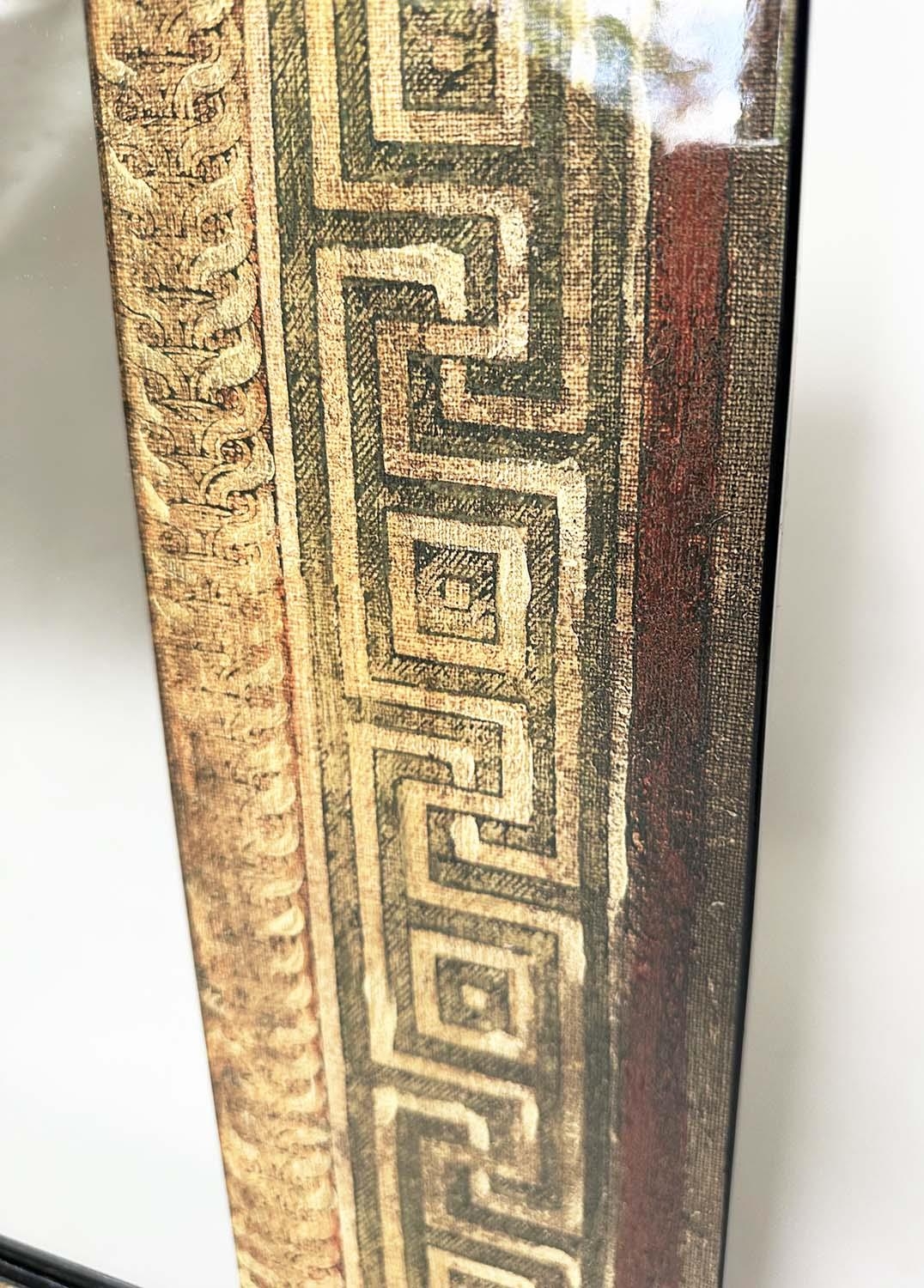 WALL MIRROR, rectangular Greek key laminated frame, 91cm H x 61cm W. - Image 4 of 7
