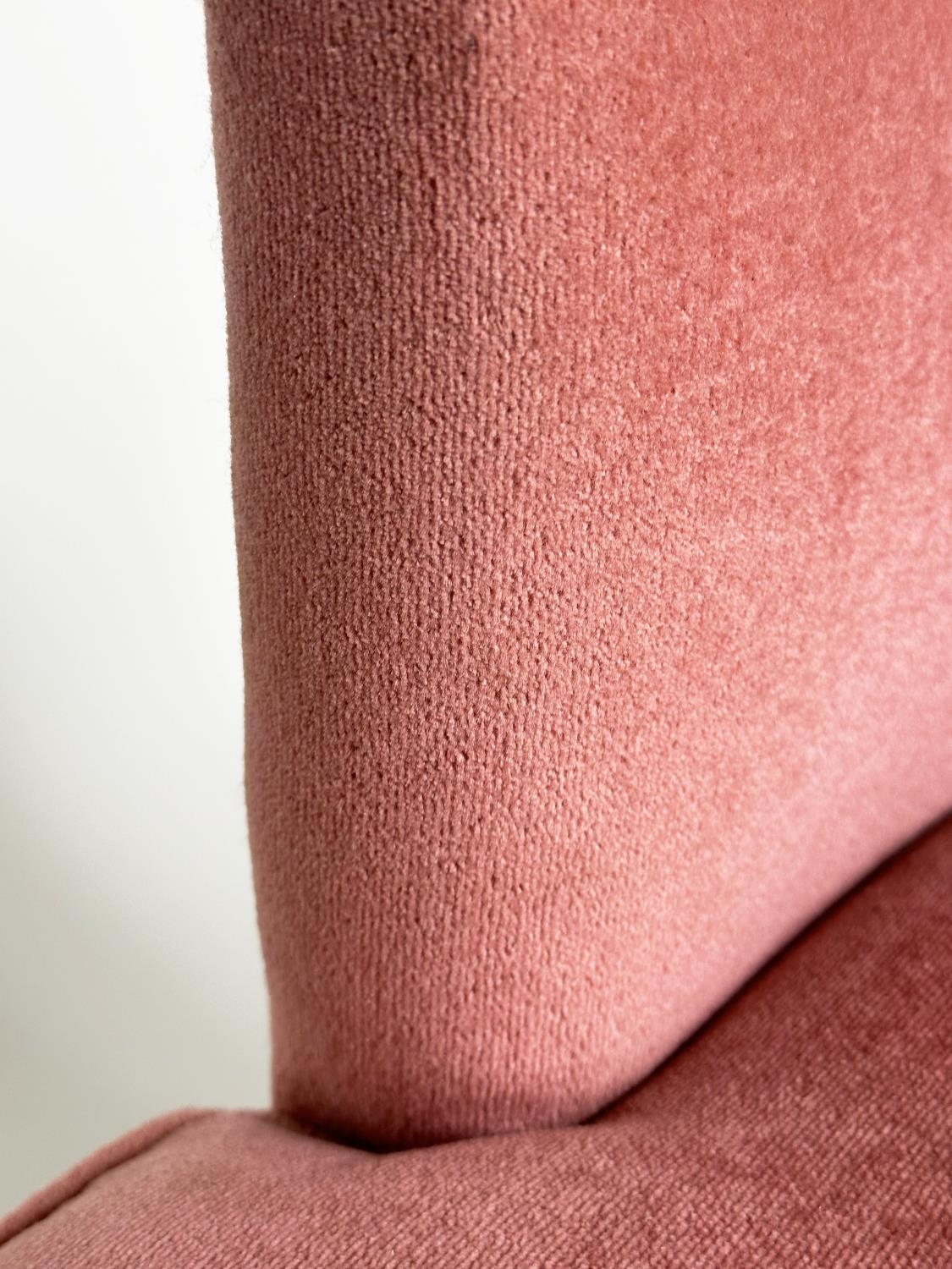 BRIDGE ARMCHAIR, mid 20th century rose velvet upholstered with tapering supports. - Image 3 of 6