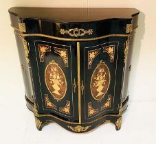 CREDENZA, Louis XV style, ebonised with gilt metal mounts, 106cm H x 98cm H x 38cm D