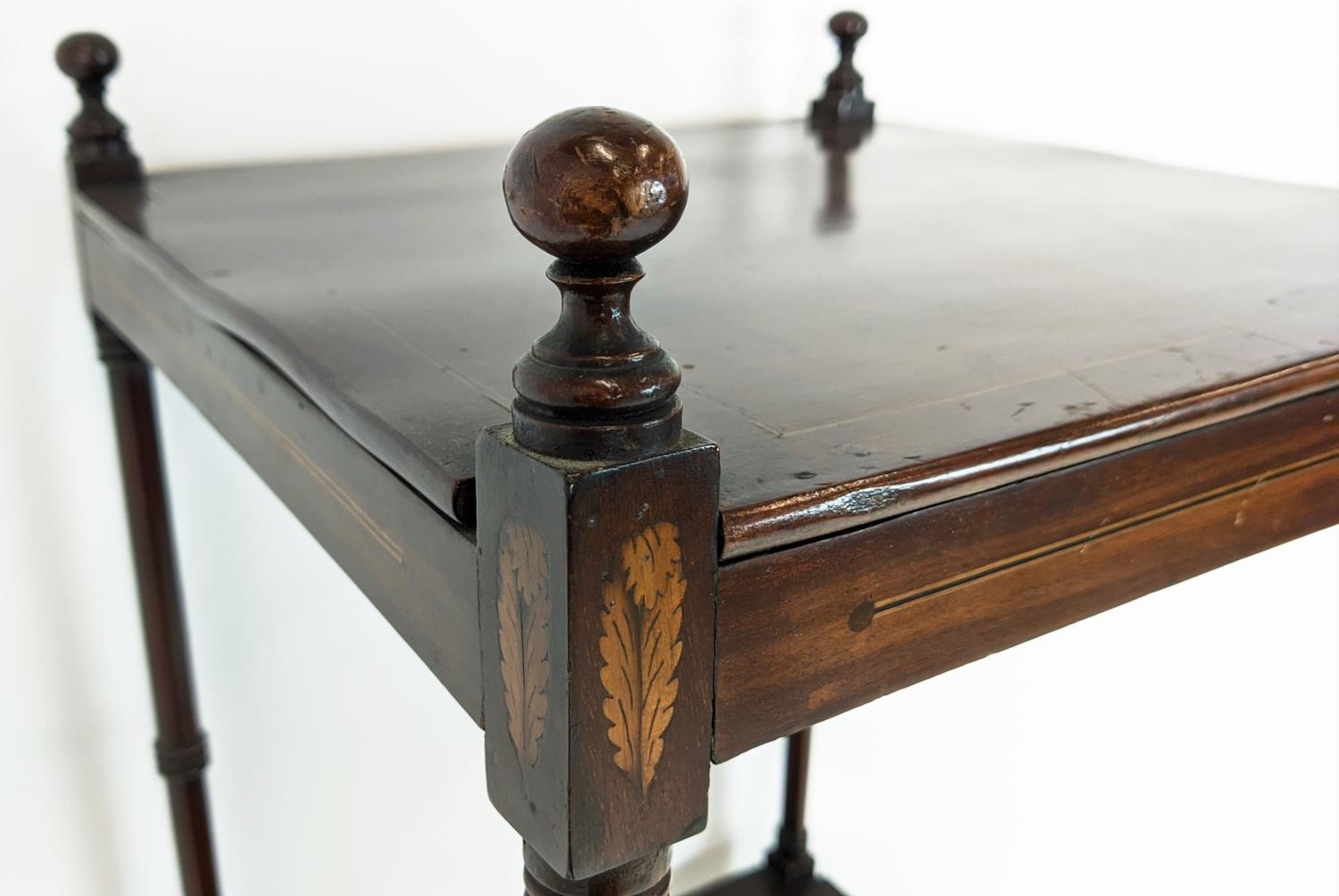 WHATNOT, Late Victorian mahogany with inlaid detail and single door, 156cm H x 40cm D x 40cm W. - Image 4 of 8