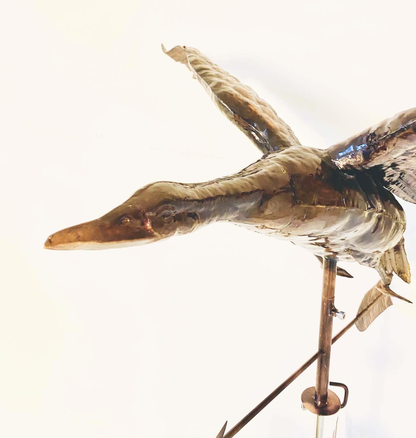 WEATHERVANE, with toleware flying bird on wall mounting bracket, 100cm H x 65cm W - Image 2 of 4