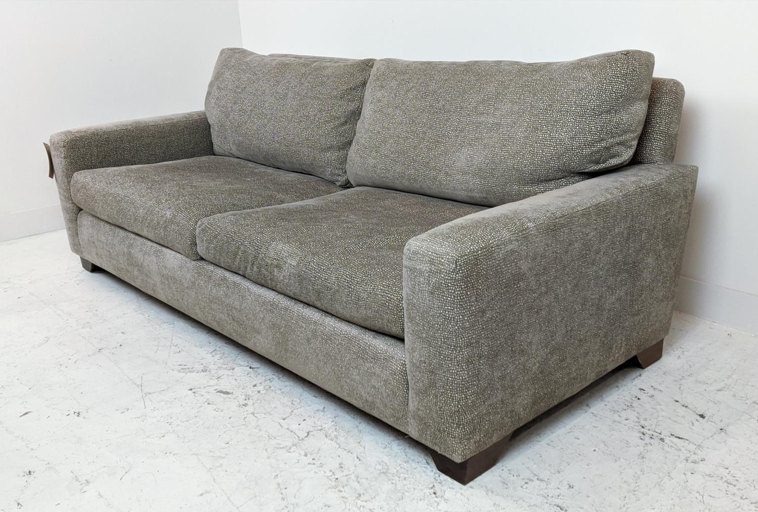 KINGCOME TEXAS SOFA, two seater, in patterned light brown upholstery, 207cm W x 76cm H x 96cm D. - Image 4 of 7