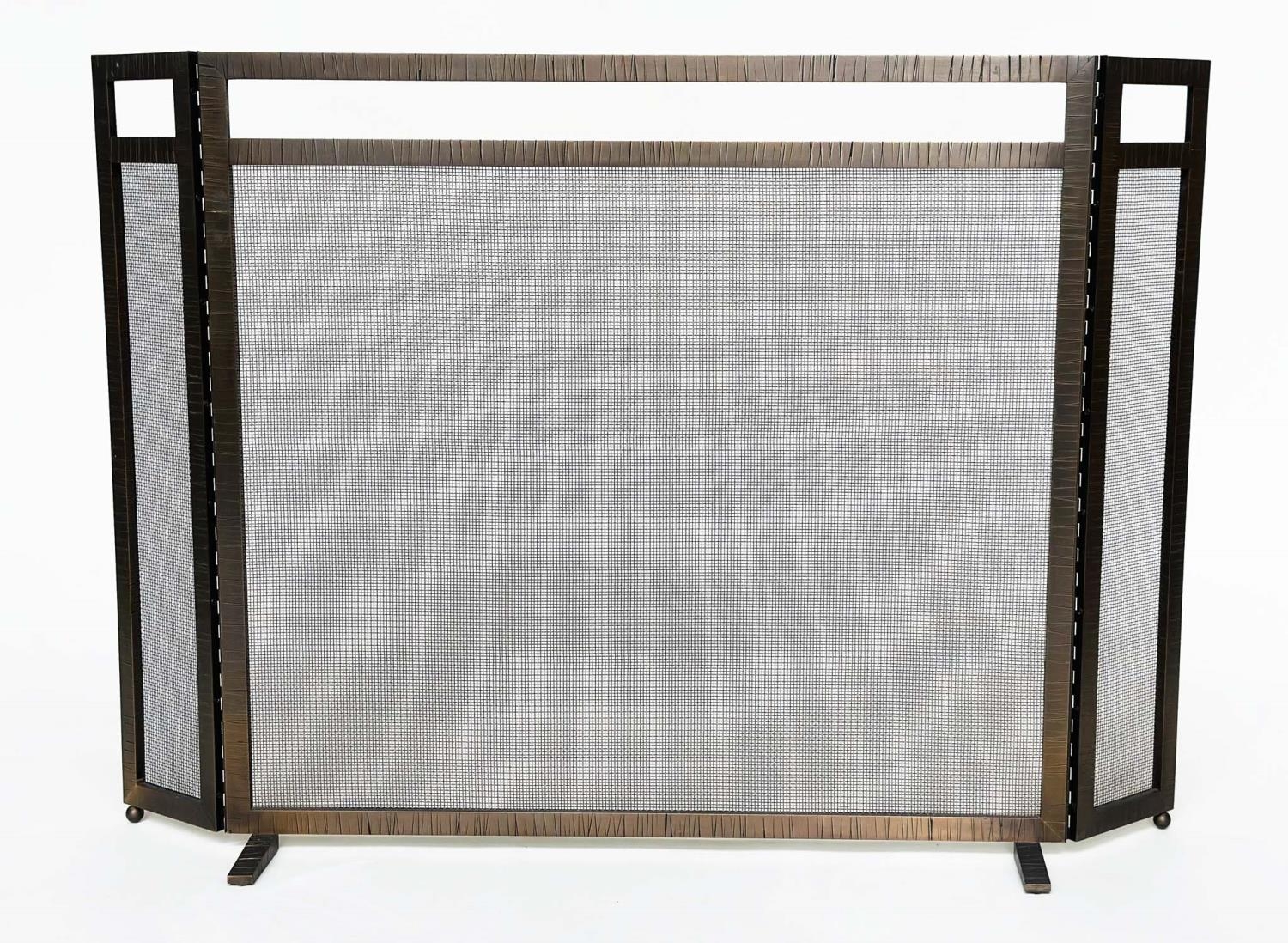 NURSERY FENDER BY 'FORGEABILITY', wrought iron and mesh panelled folding, 80cm H x 90cm W x 18cm D - Image 2 of 8
