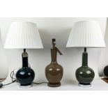 OKA TABLE LAMPS, a pair, 71cm H with one other. (3)