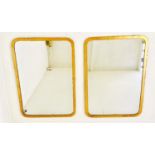 WALL MIRRORS, a pair, contemporary style with gilt metal frames, 96cm H x 68cm. (2)