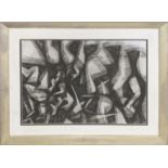 VITALITY FEDEROV, 'Two figures', charcoal/pastel, 59cm x 35cm, framed.