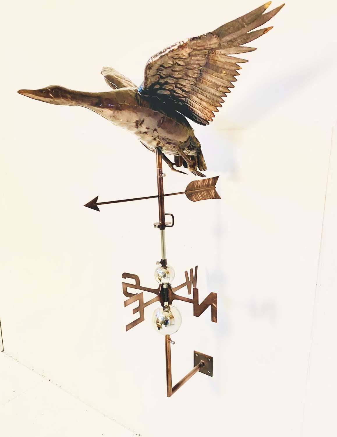 WEATHERVANE, with toleware flying bird on wall mounting bracket, 100cm H x 65cm W - Image 4 of 4