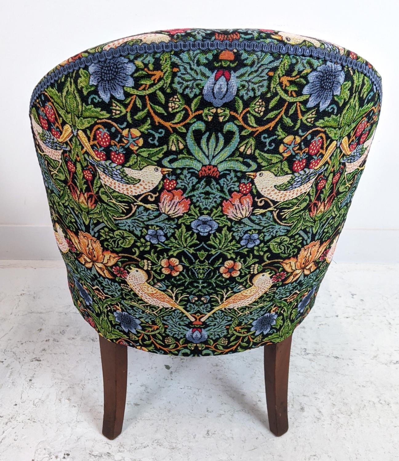 SLIPPER CHAIRS, a pair, second quarter 19th century mahogany in William Morris strawberry thief - Image 8 of 8