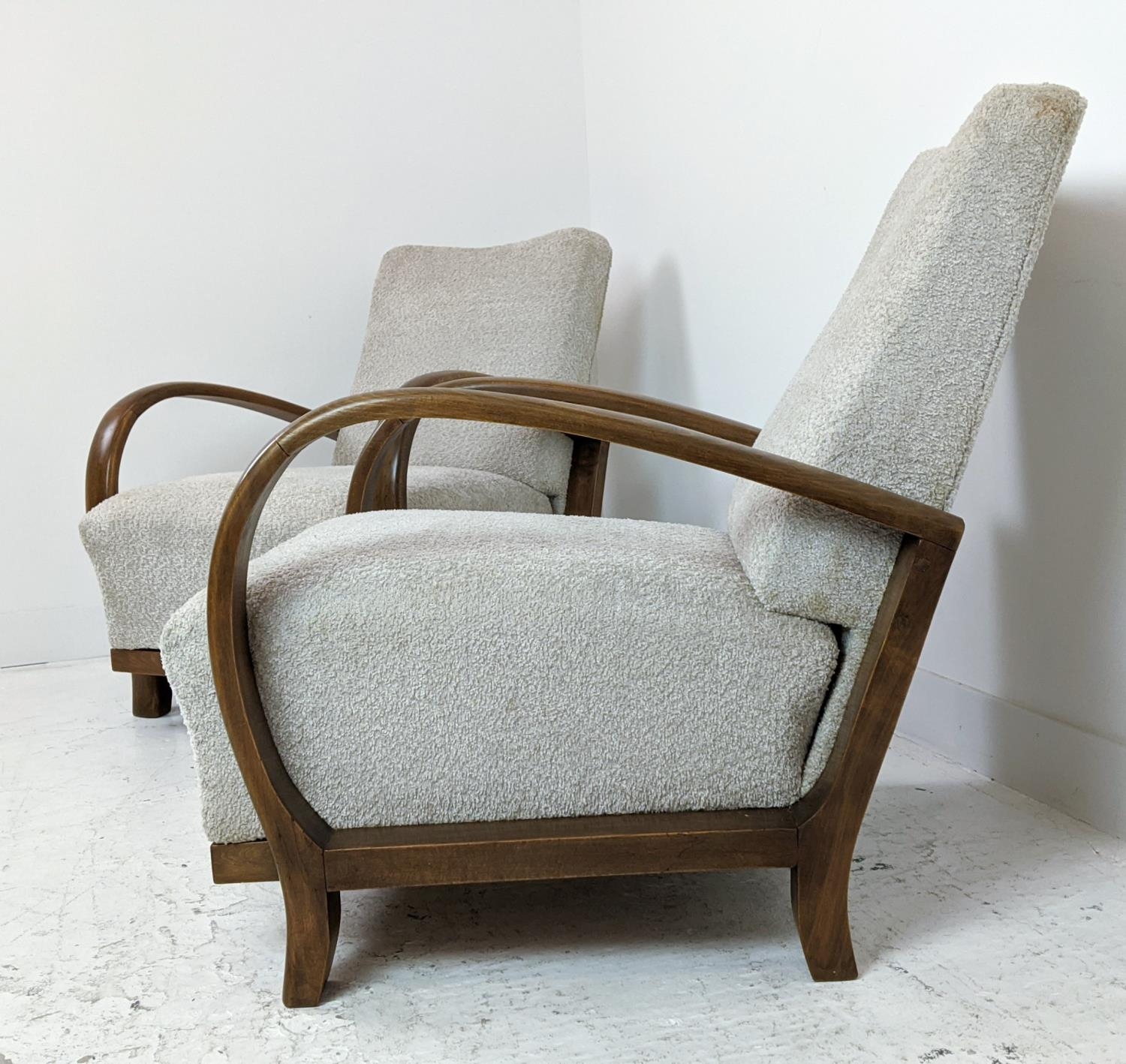 HALABALA ARMCHAIRS, a pair, mid 20th century beechwood and boucle wool upholstered, 89cm H x 66cm - Image 5 of 8