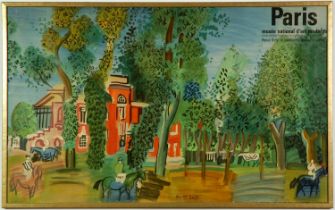 RAOUL DUFY, La Paddock A Deauville, original lithographic poster/French office for Tourism, signed