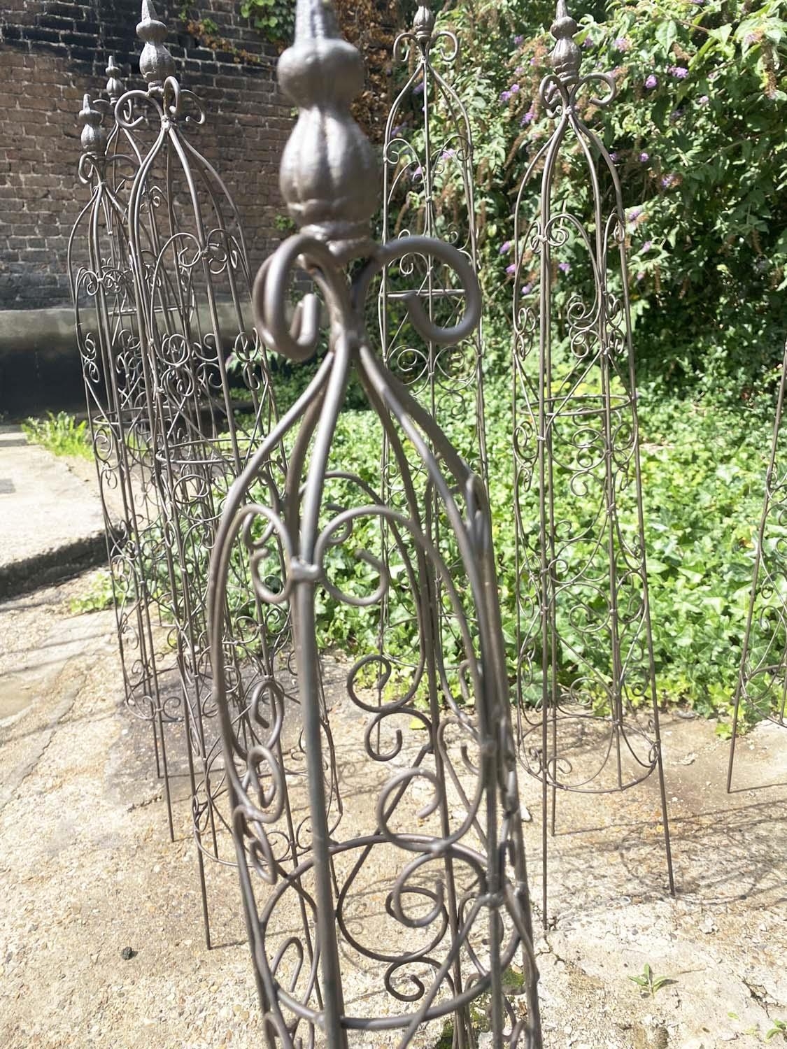 ARCHITECTURAL GARDEN OBELISKS, a set of nine, in metal, graduated sizes. (9) - Image 2 of 5