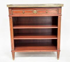 OPEN BOOKCASE, French Directoire style mahogany and gilt metal mounted with gallery, drawer and