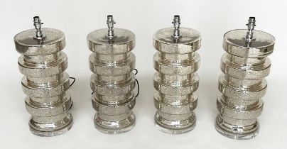 TABLE LAMPS, a set of four, Venetian silvered mirrored glass (India Jane), 56cm H. (4)