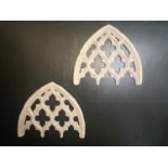 ARCHITECTURAL WALL PANELS, a pair, Gothic style, 80cm H x 68cm x 4cm. (2)