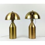 VICO MAGISTRETTI STYLE TABLE LAMPS, a pair, gilt metal, 44cm H approx. (2)