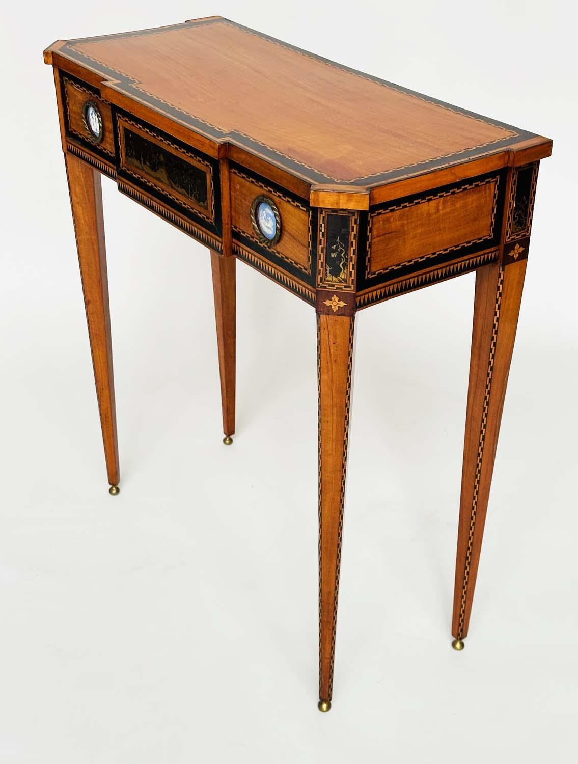 DUTCH HALL TABLE, early 19th century satinwood and ebony of breakfront form with full width frieze - Image 4 of 8