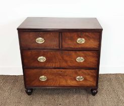 CHEST, Regency mahogany, with two short over two long drawers, with brass handles, 85cm W x 48cm D x