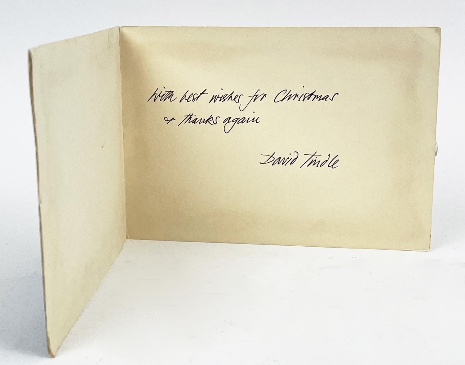 DAVID TINDLE RA, (b 1932), Christmas card, hand painted, signed and dated 66. inscribed with best - Bild 3 aus 4