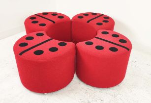 DAVIDSON HIGHLY STOOLS, a set of four, lady bug design, 60cm x 50cm x 45cm. (4)