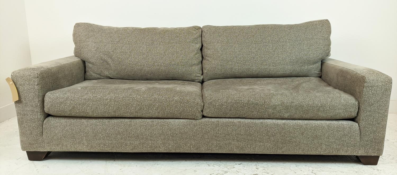 KINGCOME TEXAS SOFA, two seater, in patterned light brown upholstery, 207cm W x 76cm H x 96cm D. - Image 3 of 7
