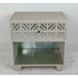 JULIAN CHICHESTER 'ANNA' BEDSIDE CABINET, with mirrored detail, 66cm W x 43cm D x 71cm H.