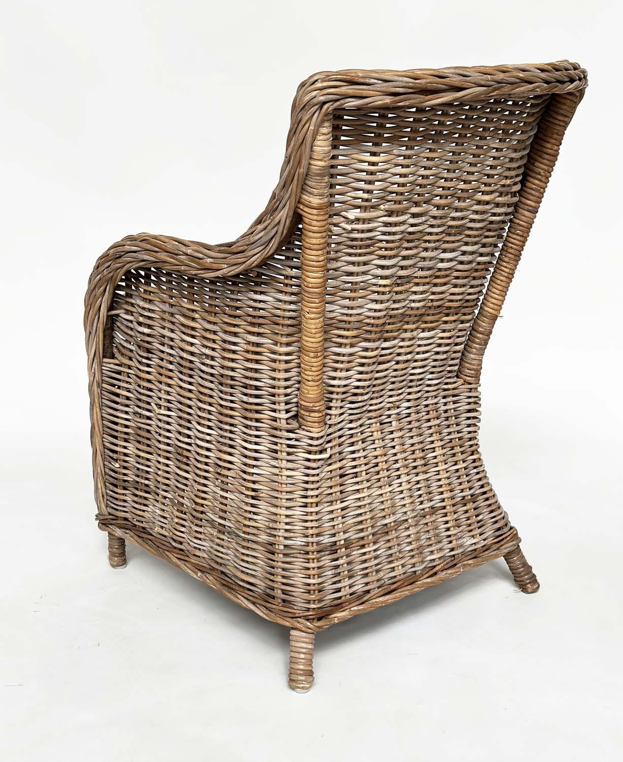 ORANGERY ARMCHAIRS, a pair, rattan framed and woven with cushion seats. (2) - Image 15 of 15