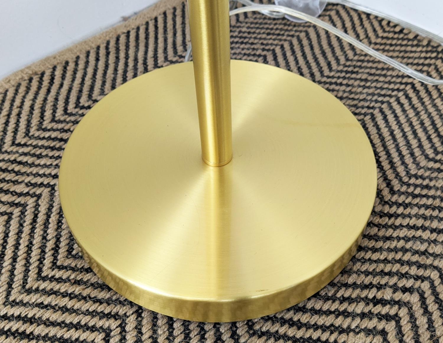 LAUREN RALPH LAUREN HOME FLOOR LAMP, gilt metal, with shade, 143cm H. - Image 3 of 5