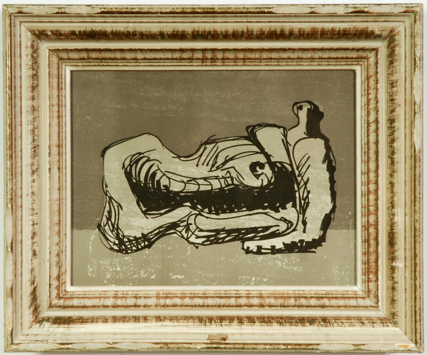 HENRY MOORE, Reclining Figure lithograph, edition 575 1975, San Lazzaro, 26cm x 35.5cm, French