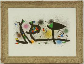 JOAN MIRO, Sculptures, large lithograph on BFK Rives, 1974 signed in the plate, 52cm x 73cm. (
