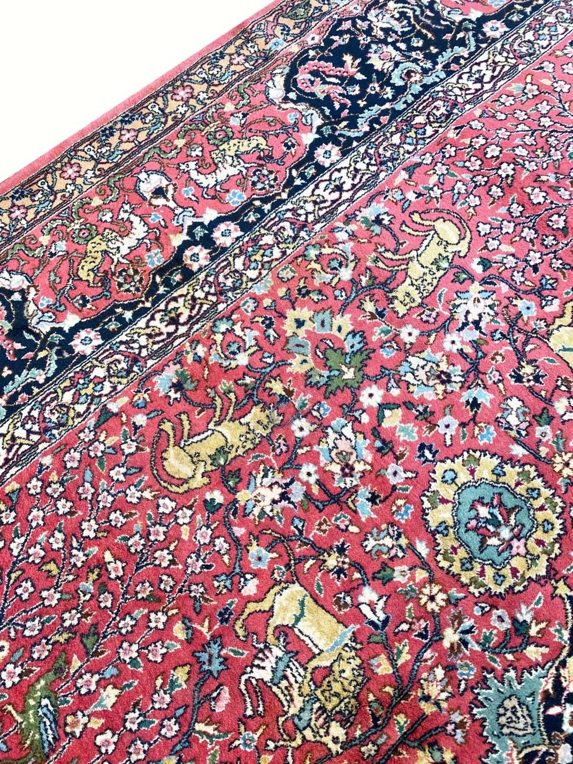 VINTAGE PERSIAN SAFAVID HUNTING DESIGN CARPET, 410cm x 310cm. - Image 3 of 7