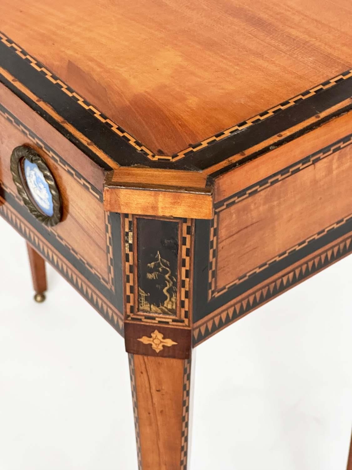 DUTCH HALL TABLE, early 19th century satinwood and ebony of breakfront form with full width frieze - Image 3 of 8