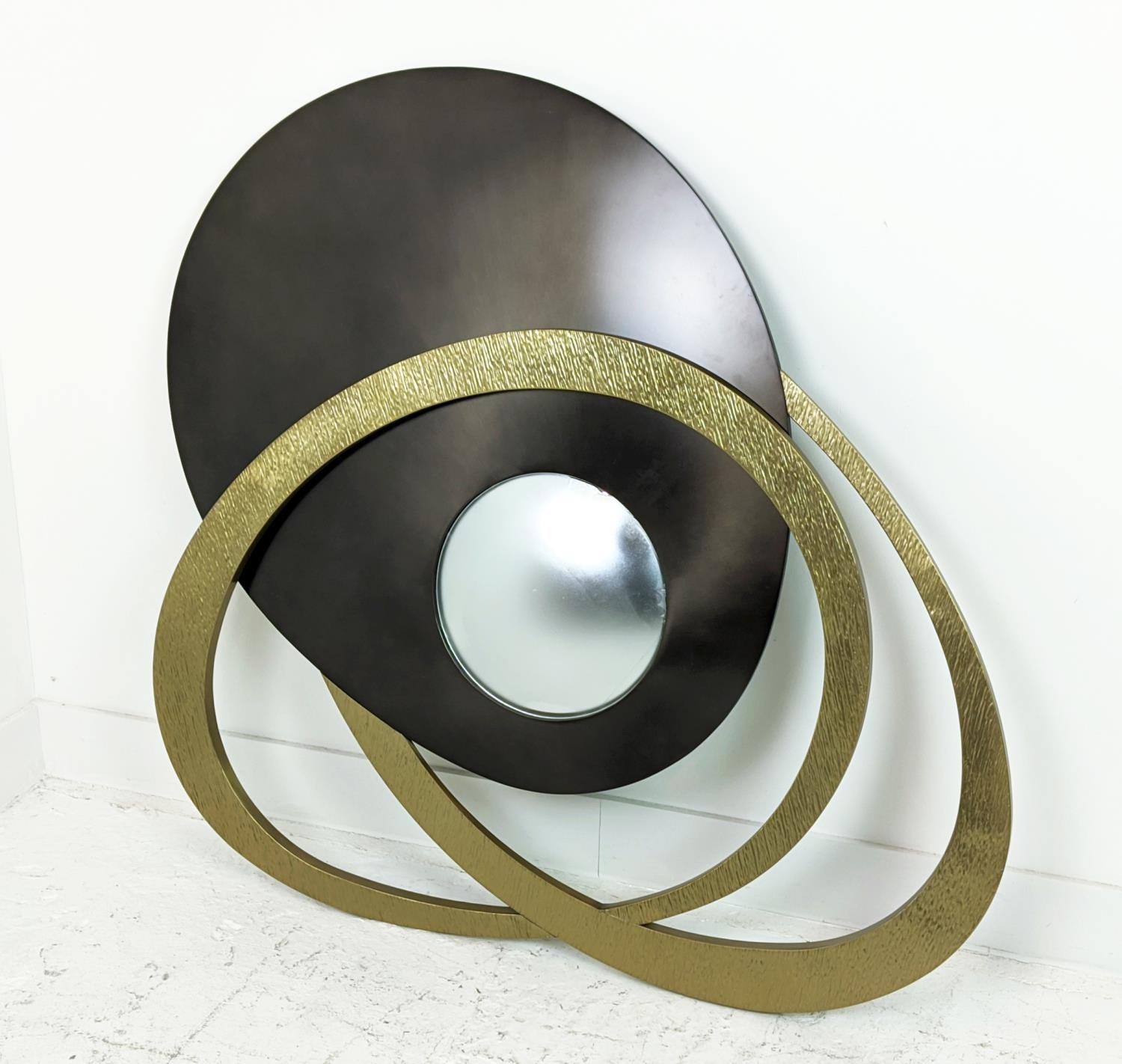 CONVEX WALL MIRROR, with oversized abstract frame, 112cm x 105cm. - Image 6 of 6