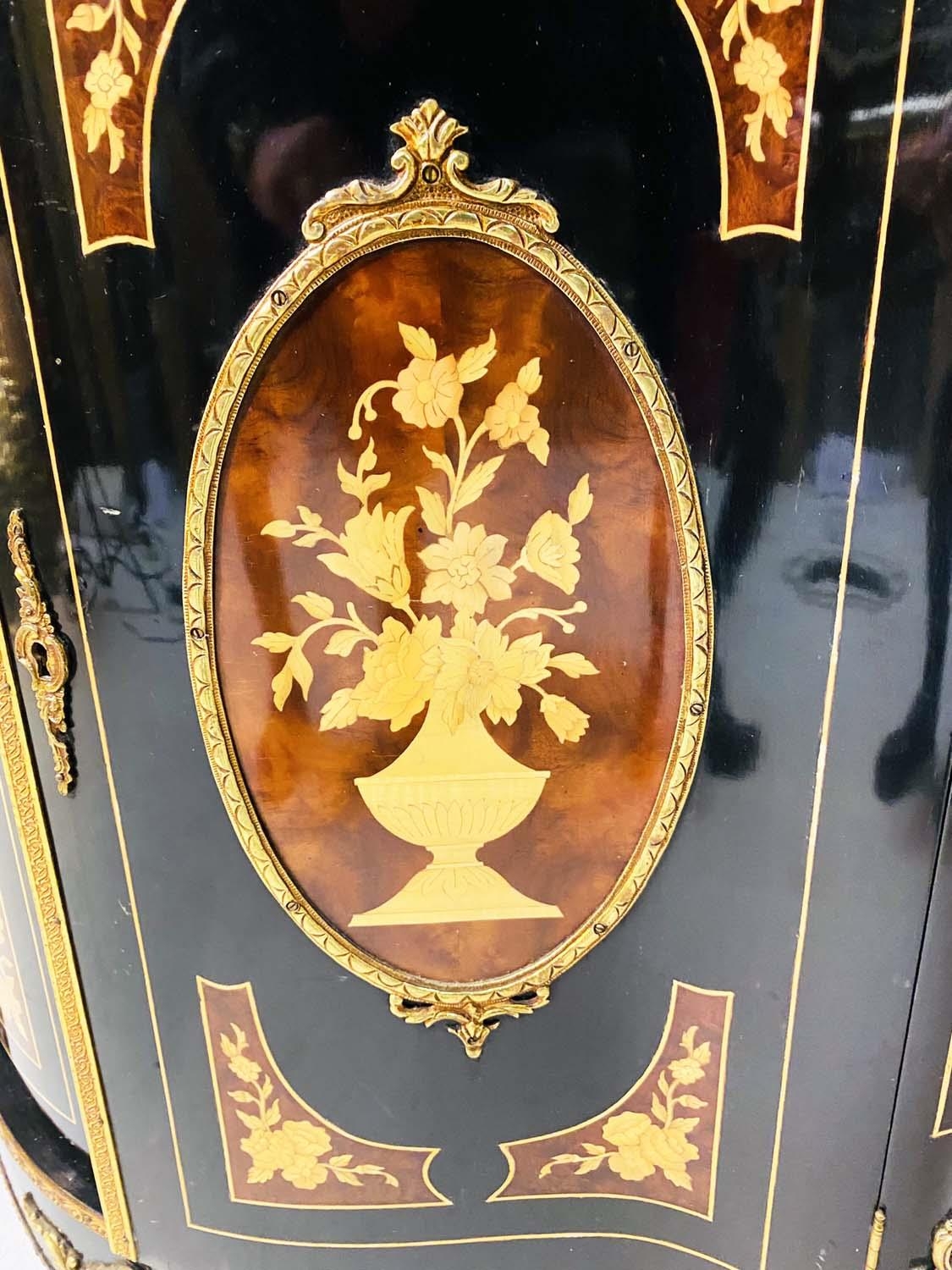 CREDENZA, Louis XV style, ebonised with gilt metal mounts, 106cm H x 98cm H x 38cm D - Image 2 of 4