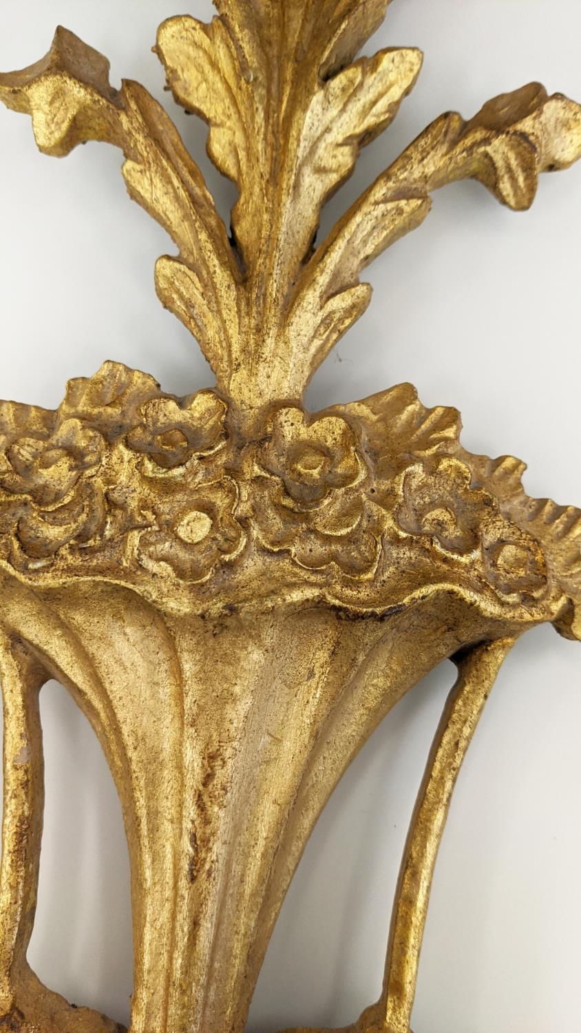 WALL SCONCES, a set of eight brancaia carved and pierced giltwood, 76cm H. (8) - Image 6 of 8