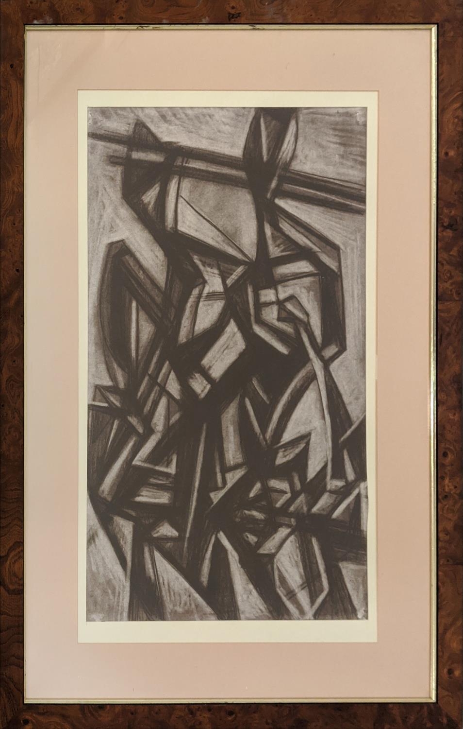 VITALITY FEDEROV, 'Two figures', charcoal/pastel, 59cm x 35cm, framed.